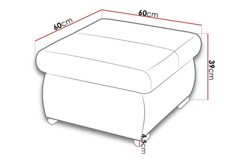 Cerys Fotpall 60 cm - Brun - Fotpall