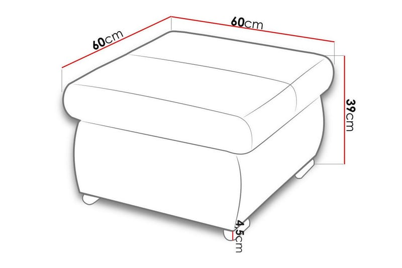 Cerys Fotpall 60 cm - Cream - Möbler - Stolar & fåtöljer - Pall & puff - Fotpall