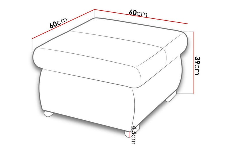 Cerys Fotpall 60 cm - Grön - Fotpall