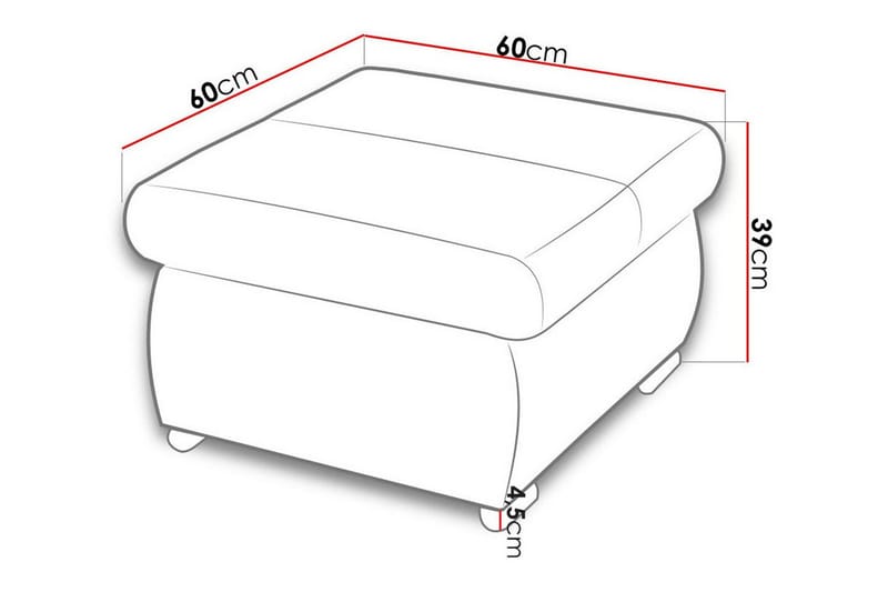 Cerys Fotpall 60 cm - Gul - Fotpall