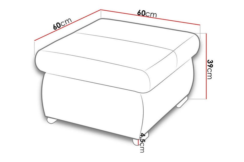 Cerys Fotpall 60 cm - Fotpall