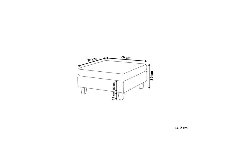 Fevik Fotpall 76|76 cm - Grå - Fotpall