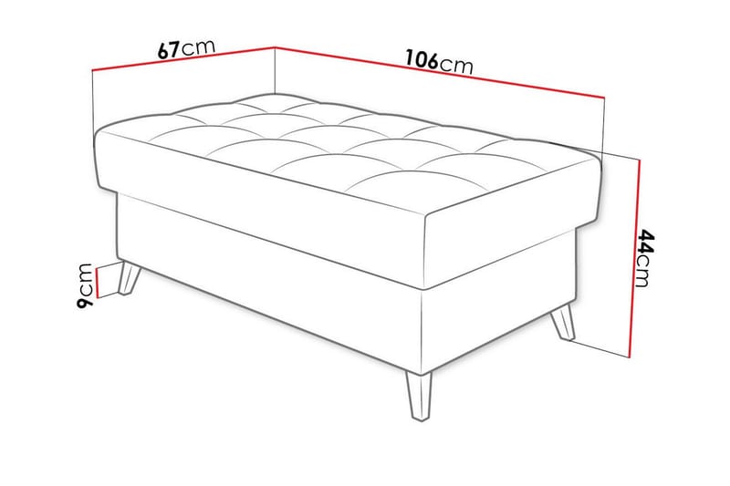 Kintore Fotpall 67 cm - Fotpall