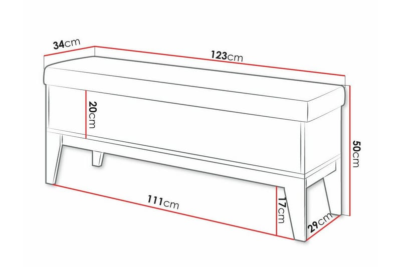 Rathmore Fotpall 34 cm - Vit - Fotpall