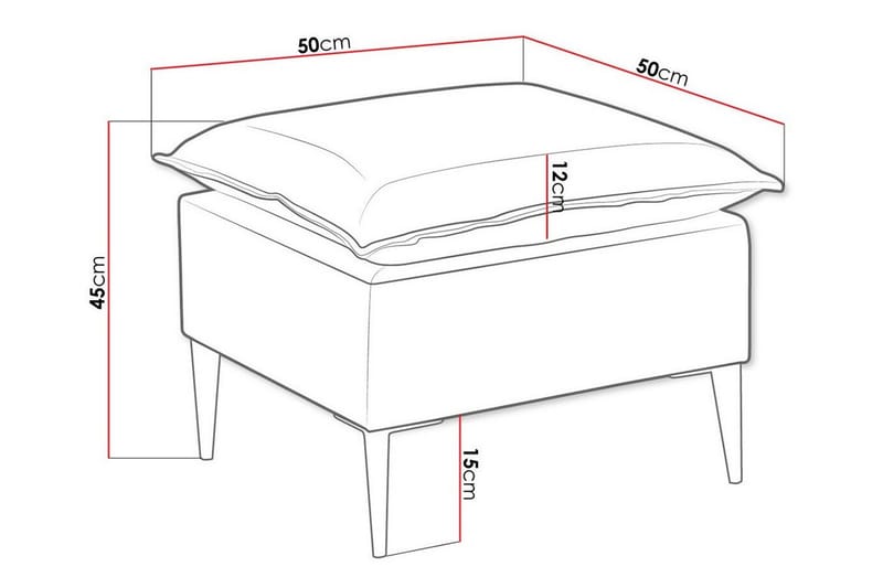 Staffin Fotpall 50 cm - Fotpall