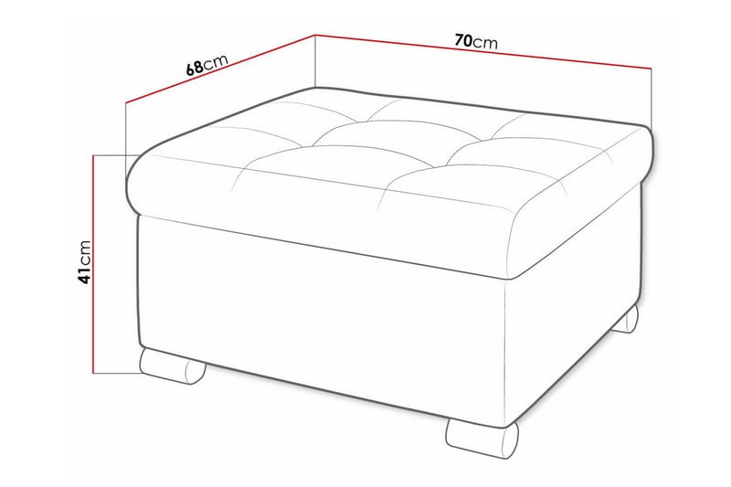 Trefor Fotpall 68 cm - Fotpall