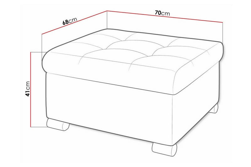 Trefor Fotpall 68 cm - Fotpall