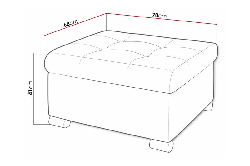 Trefor Fotpall 68 cm - Fotpall