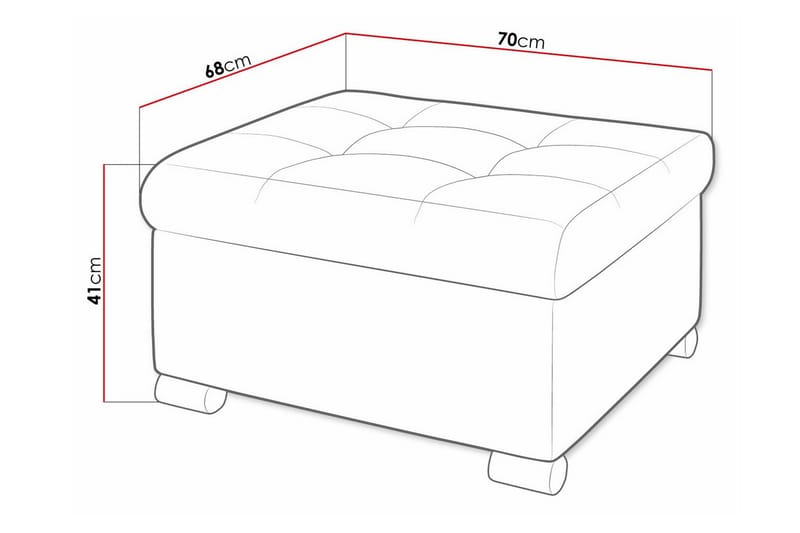 Trefor Fotpall 68 cm - Fotpall