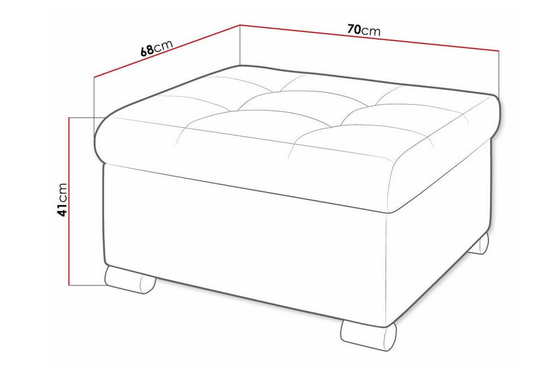 Trefor Fotpall 68 cm - Fotpall