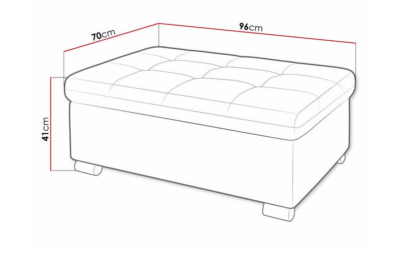 Trefor Fotpall 70 cm - Fotpall