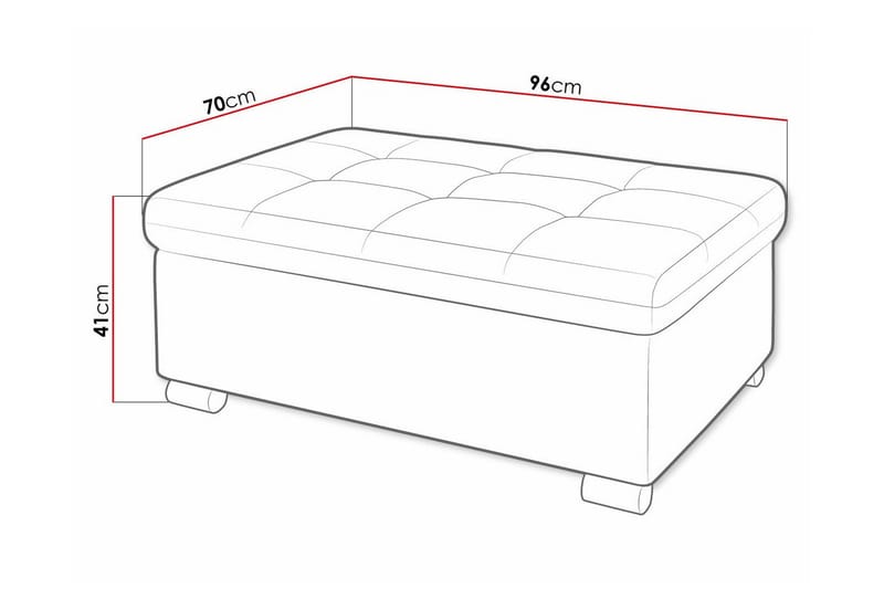 Trefor Fotpall 70 cm - Fotpall