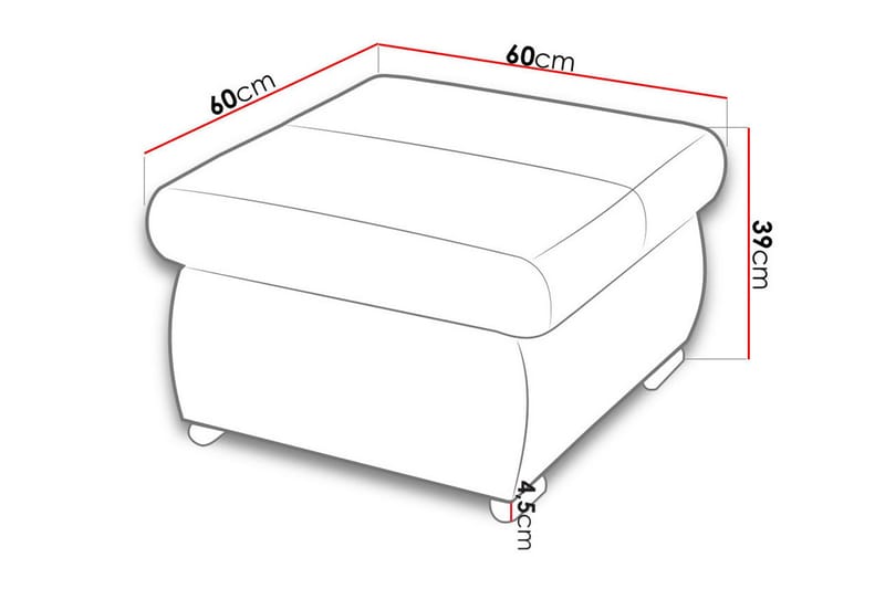 Gamal Fotpall 60 cm - Vit/Svart - Möbler - Stolar & fåtöljer - Pall & puff - Fotpall