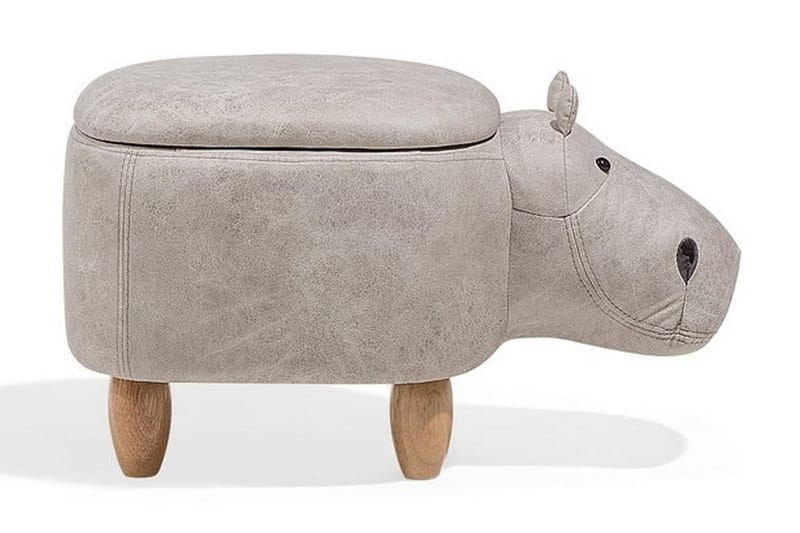 Hippo Sittpuff 32 cm - Grå - Sittpuff