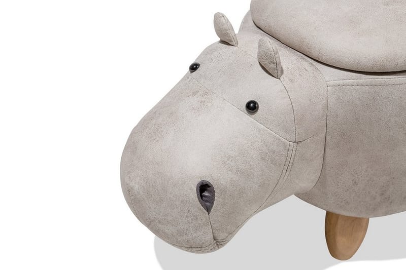 Hippo Sittpuff 32 cm - Grå - Sittpuff