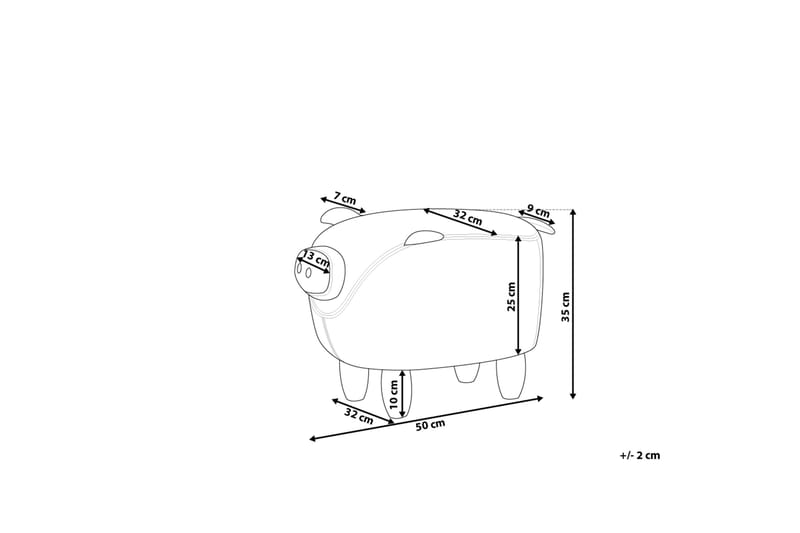 Piggy Sittpuff 50 cm - Grå - Sittpuff