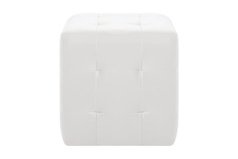 Sittpuff 2 st vit 30x30x30 cm konstläder - Vit - Sittpuff