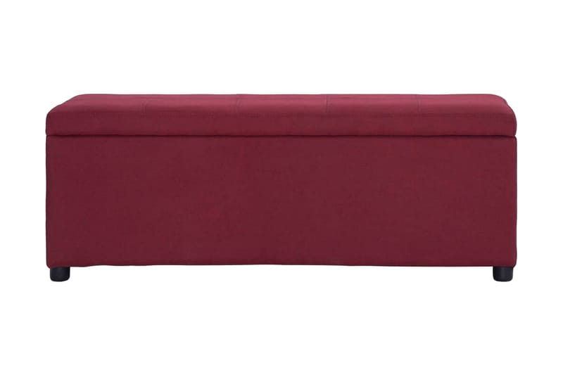 Bänk med förvaringsutrymme 116 cm vinröd polyester - Röd - Hallbänk med förvaring - Sittbänk med förvaring - Förvaringsbänk - Hallbänk - Sittbänk
