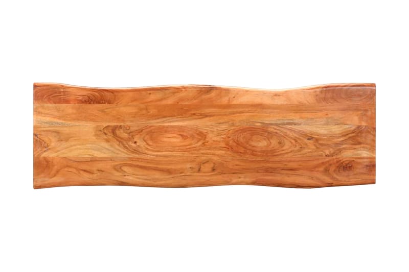 Bänk med levande kant 110 cm massivt akaciaträ och stål - Brun - Hallbänk - Sittbänk