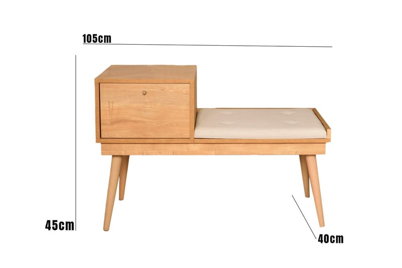 Botkins Skobänk 105 cm - Ek/Cream - Möbler - Stolar & fåtöljer - Sittbänk - Skobänk & skohylla med bänk