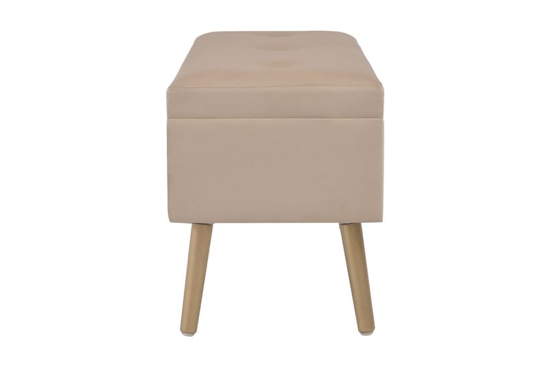 Bänk med förvaringsutrymme 80 cm beige sammet - Beige - Hallbänk med förvaring - Sittbänk med förvaring - Förvaringsbänk - Hallbänk - Sittbänk