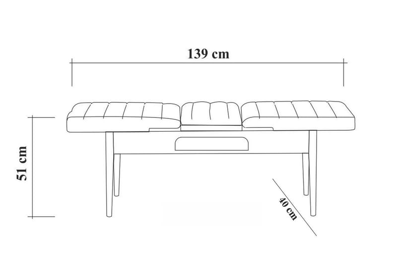 Idehult Bänk 51 cm - Vit/Antracit - Hallbänk - Sittbänk