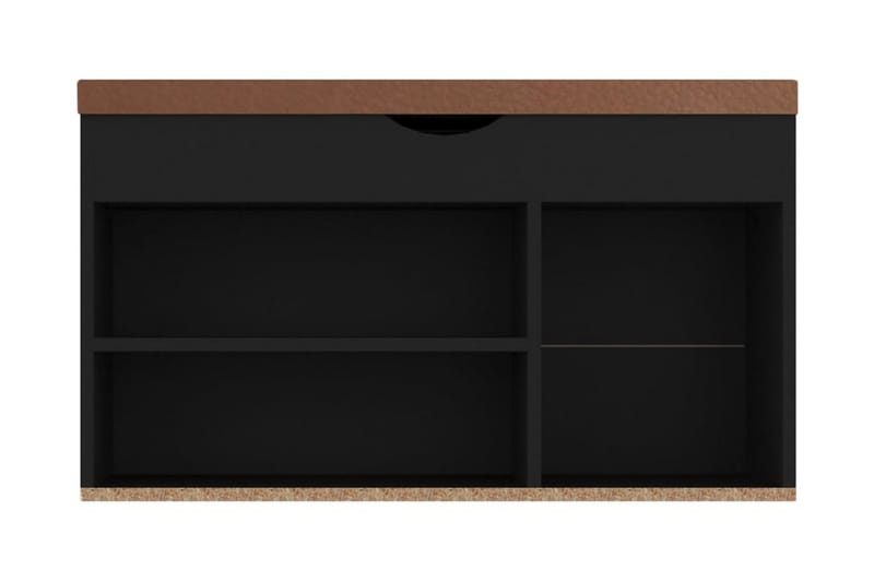 Skobänk med dyna svart 80x30x47 cm spånskiva - Svart - Hallförvaring - Skobänk & skohylla med bänk