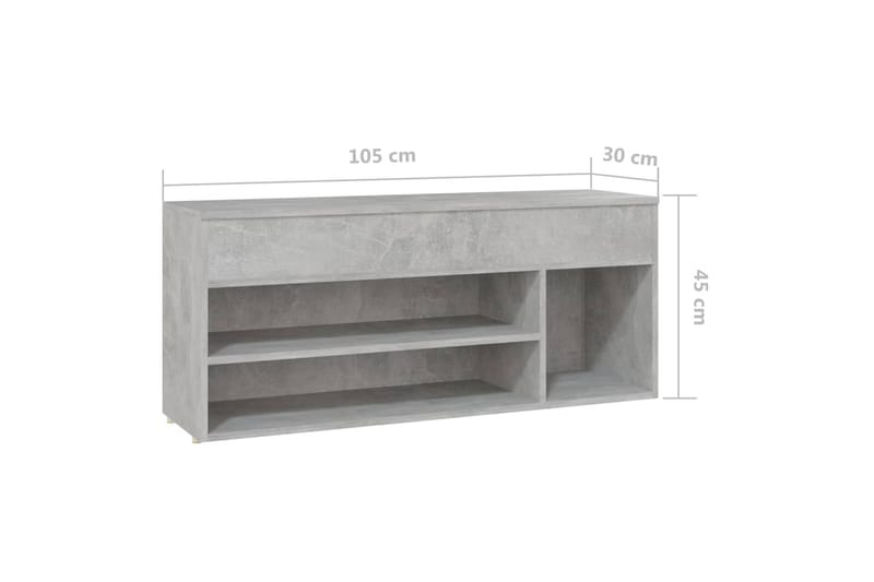 Skobänk betonggrå 105x30x45 cm spånskiva - Betonggrå - Hallförvaring - Skobänk & skohylla med bänk