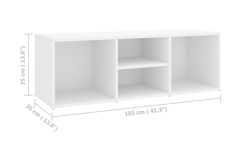 Skoförvaringsbänk vit 105x35x35 cm spånskiva - Vit - Hallförvaring - Skobänk & skohylla med bänk