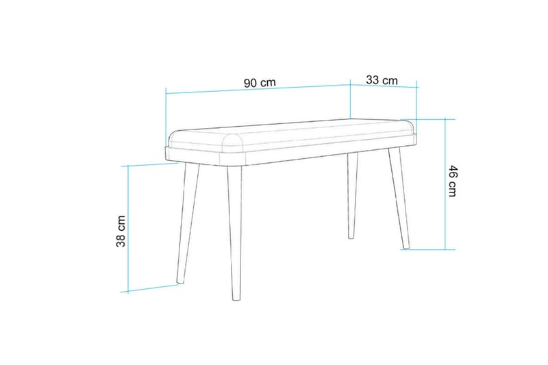 Valsot Sittbänk 33 cm - Ek/Antracit - Möbler - Stolar & fåtöljer - Sittbänk - Hallbänk