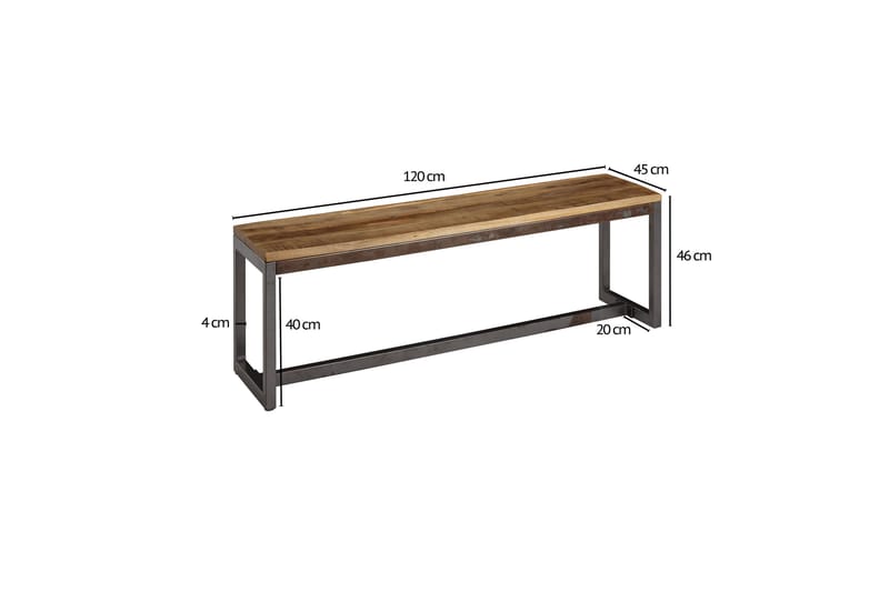 Willowdale Sittbänk 120 cm - Brun/Svart - Möbler - Stolar & fåtöljer - Sittbänk - Hallbänk - Hallbänk med förvaring