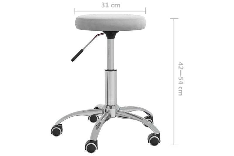 Snurrbar kontorsstol ljusgrå sammet - Grå - Kontorsstol & skrivbordsstol