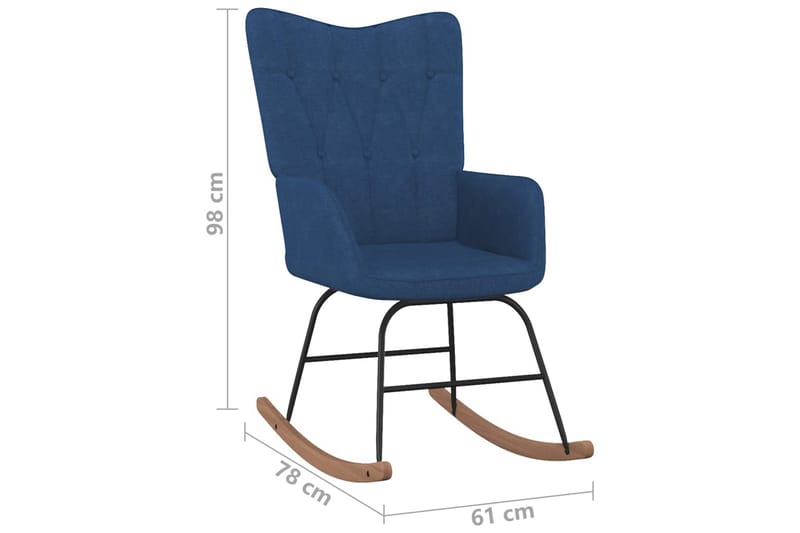 Gungstol blå tyg - Blå - Möbler - Stolar & fåtöljer - Gungstol