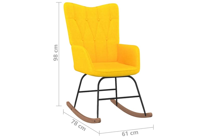 Gungstol senapsgul tyg - Gul - Möbler - Stolar & fåtöljer - Gungstol