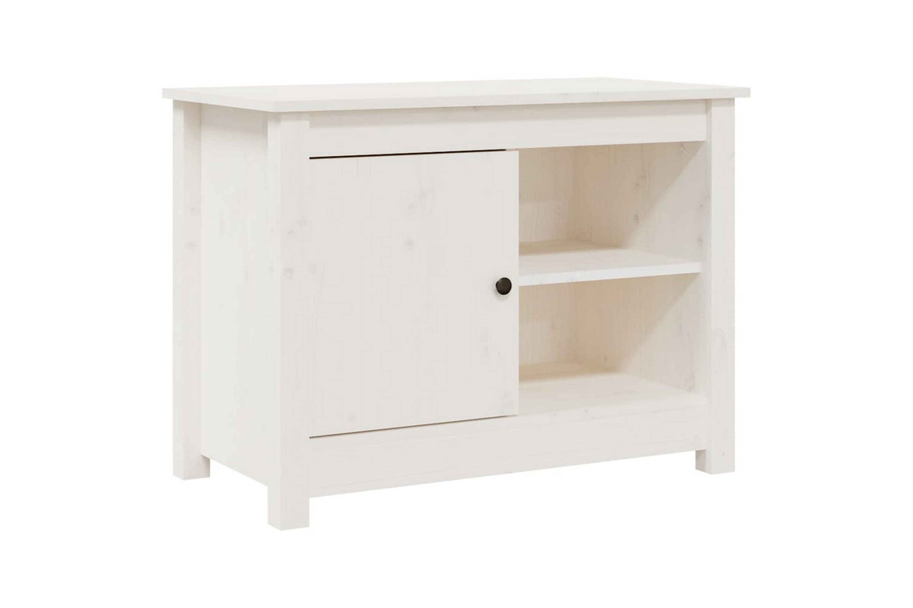 beBasic Tv-bänk vit 70x36,5x52 cm massiv furu - White 814580