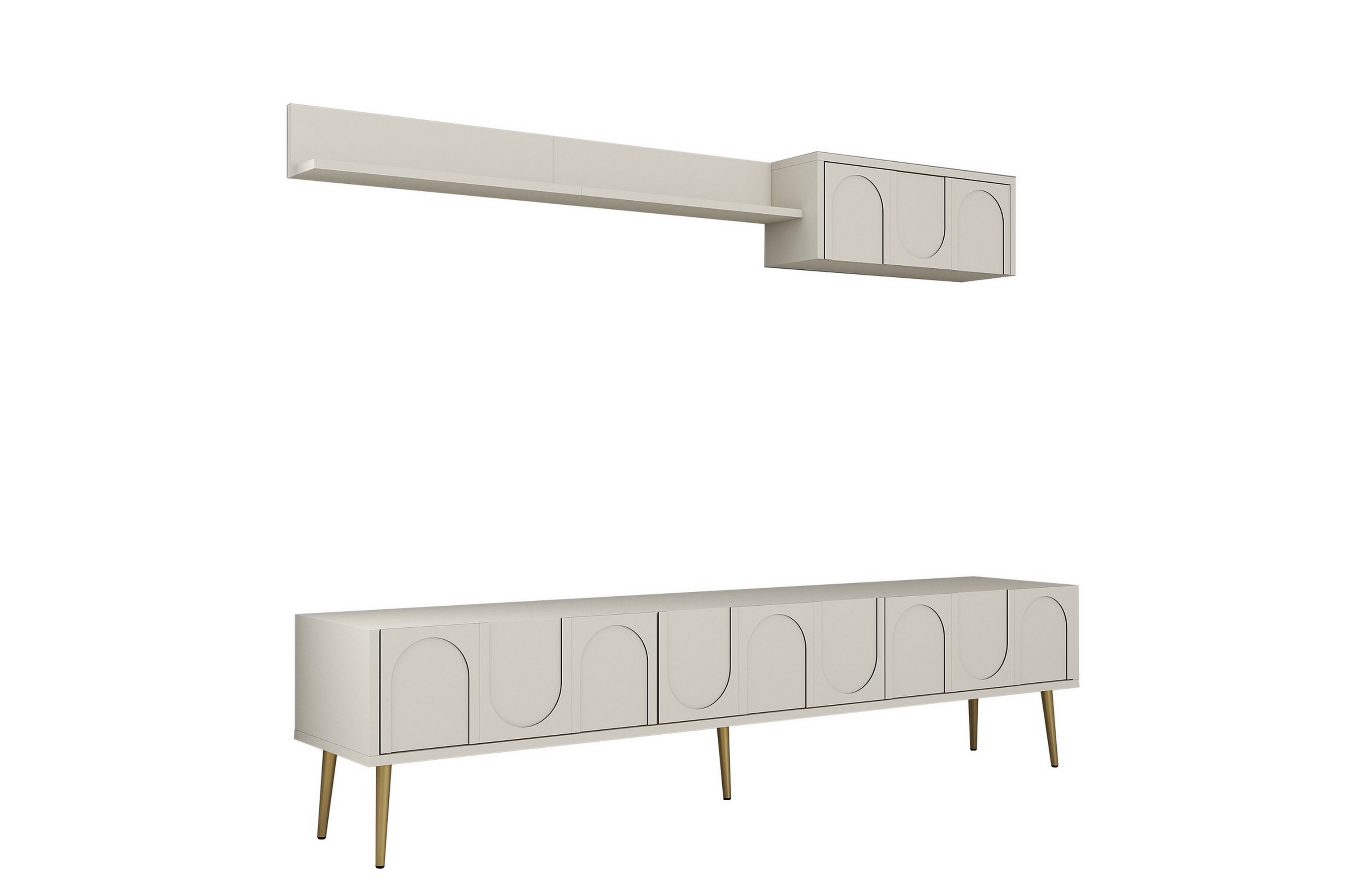 Hazim Tv-bänk 180 cm - Cream/Guld 845HCT5581