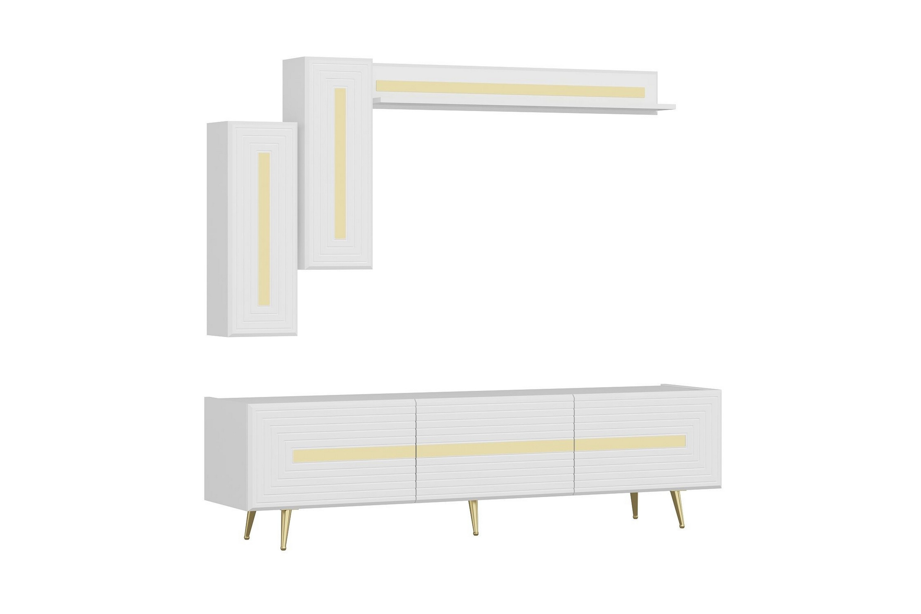 Jose Tv-bänk 180 cm - Vit/Guld 506MNR1123