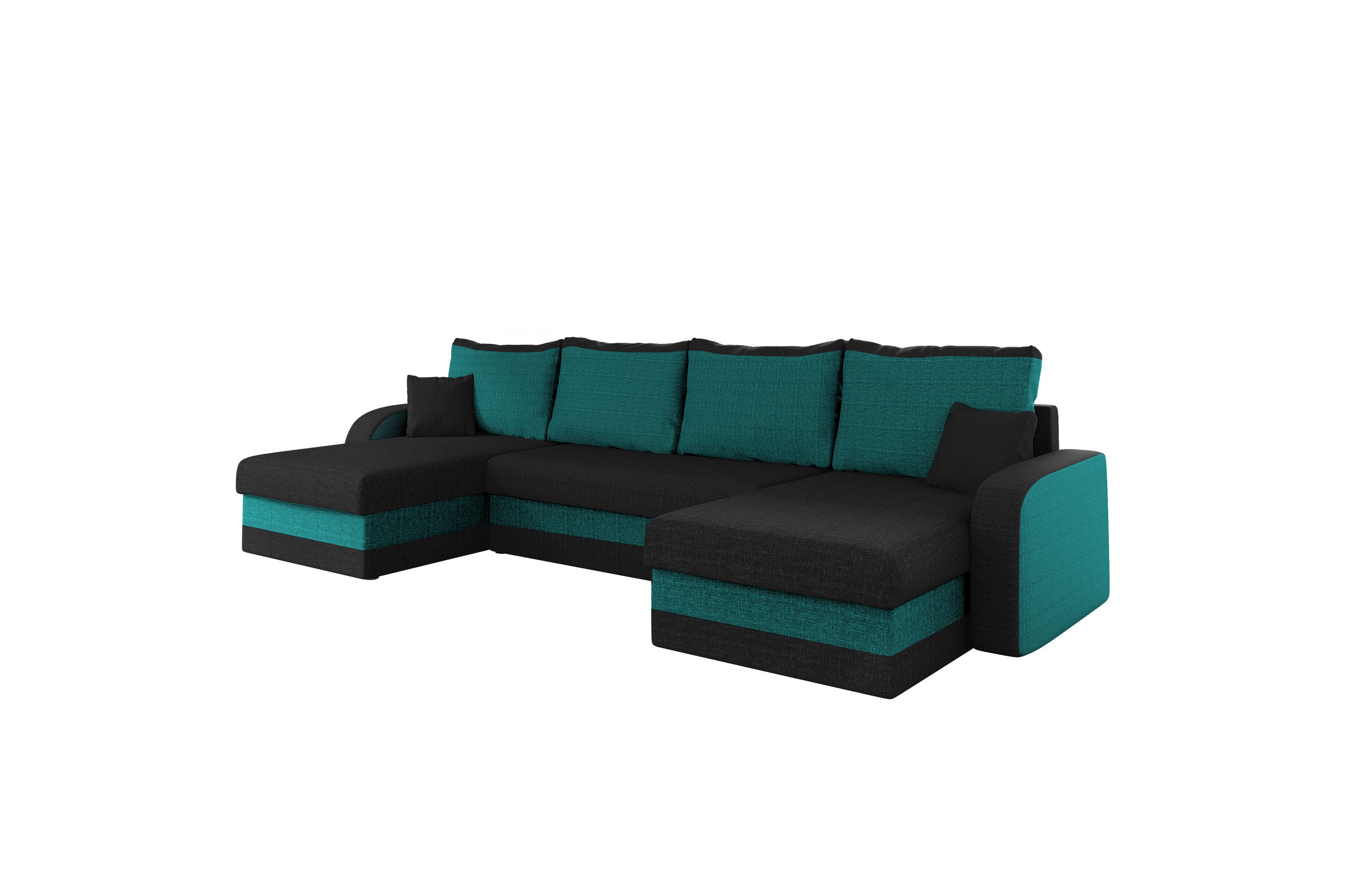 Alvared Soffa Dubbeldivan 4-sits - Svart/Grön 5903211323225