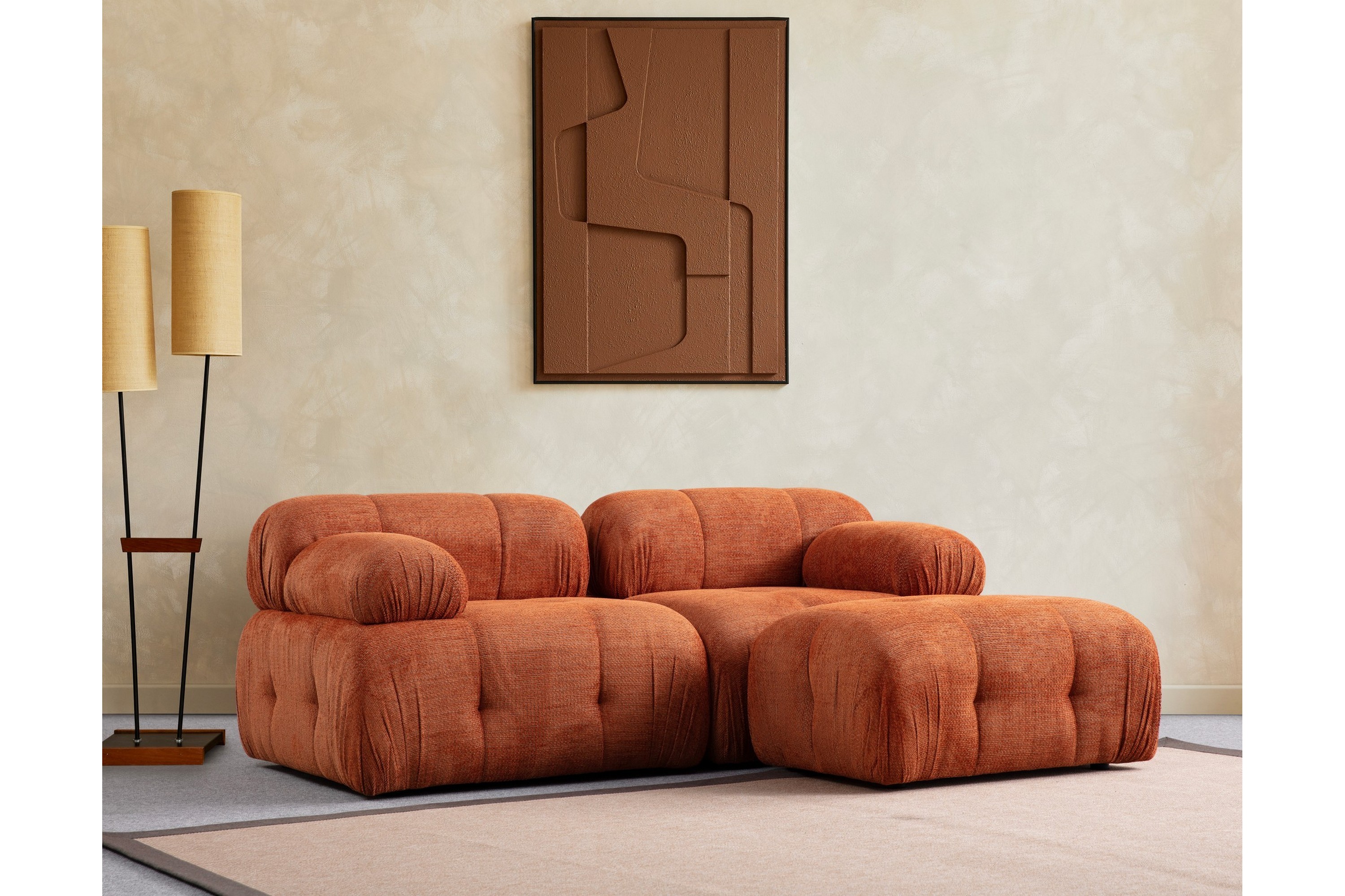 Bengul Soffa med Divan 2-sits - Orange 560ARE1256