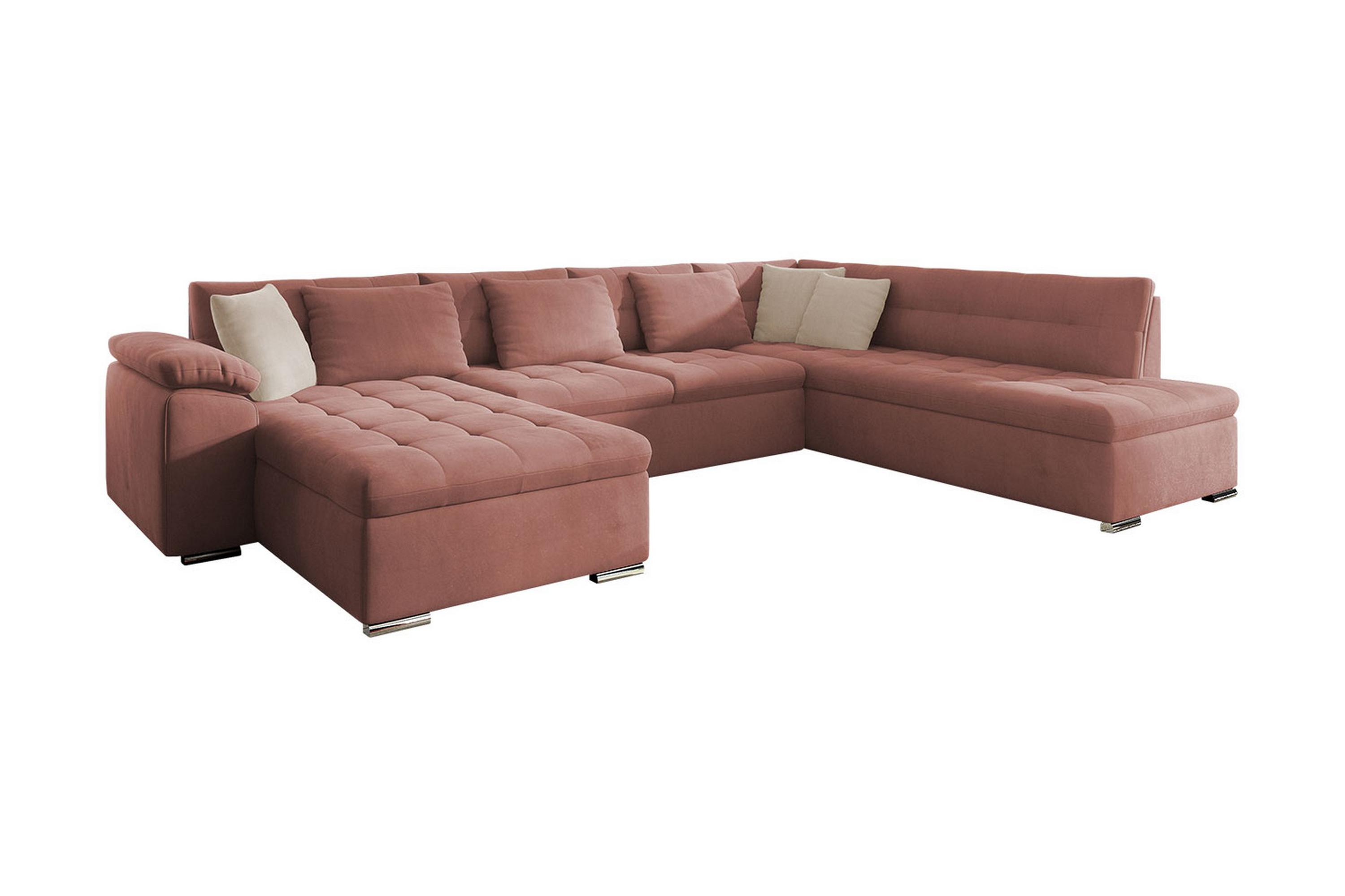 REA/Black Friday Dynir Bäddsoffa m. Divan och Schäslong 4-sits - Rosa