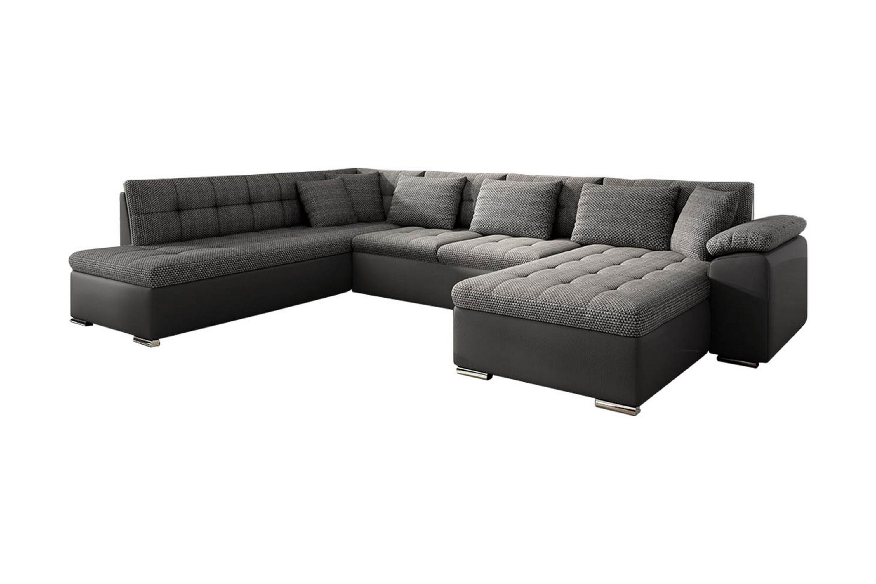 Niko U-Bäddsoffa 350x205x76 cm Divan Höger - Grå 4410