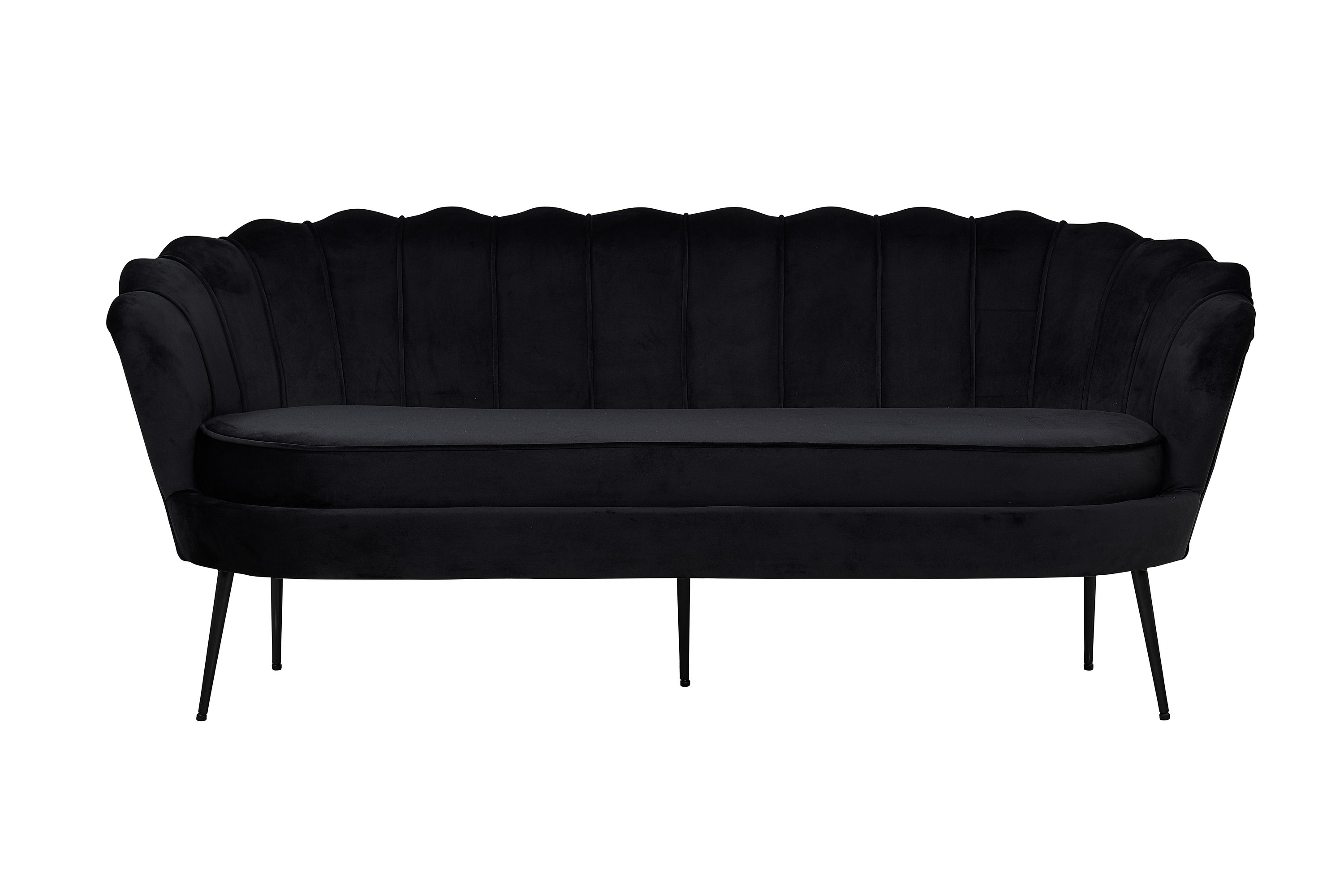 Calais 3-sits Soffa Sammet - Svart 15015-888