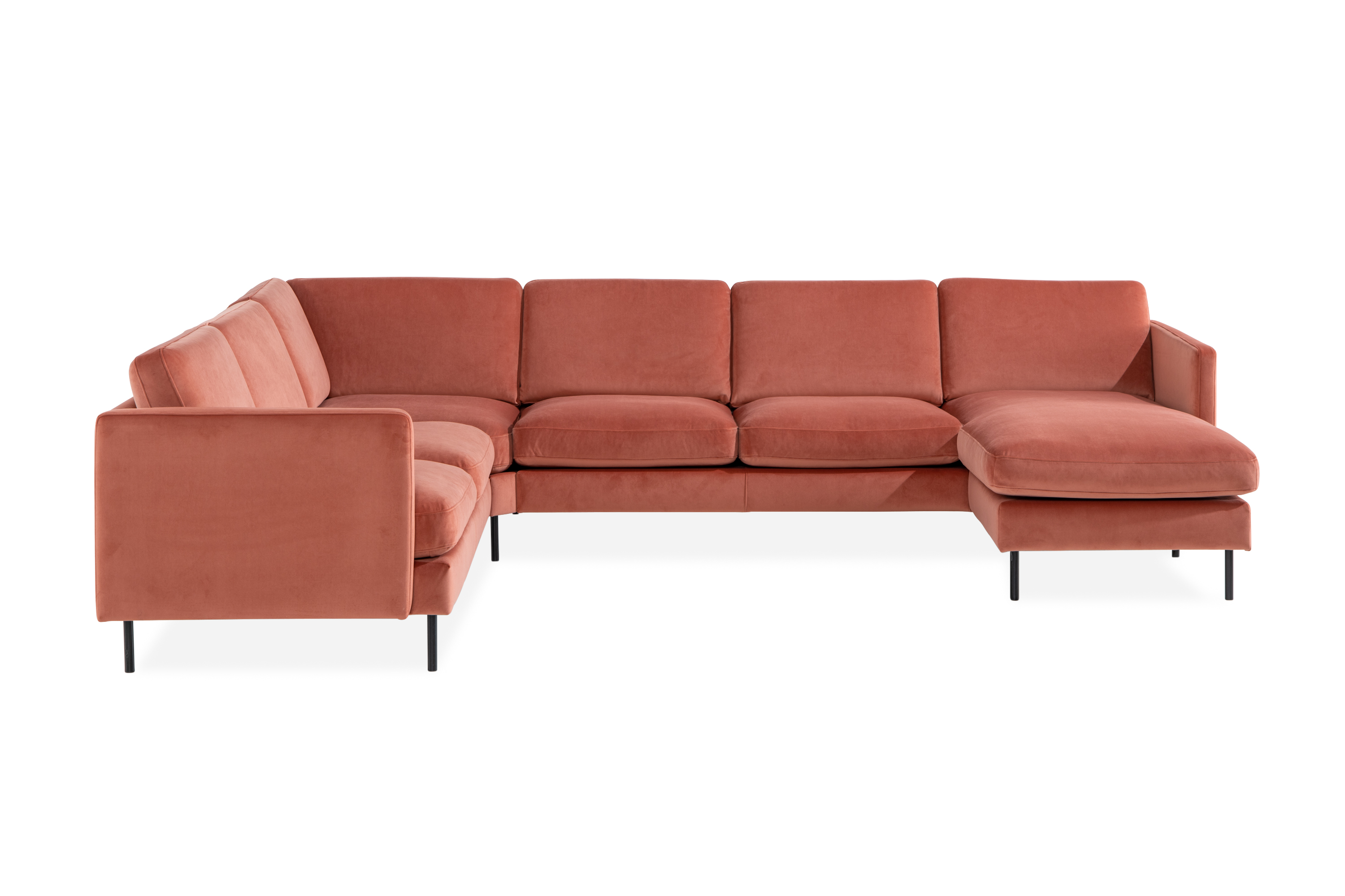 Teodin Hörnsoffa med Divan Höger Sammet - Rosa 6BTD-0012-S12