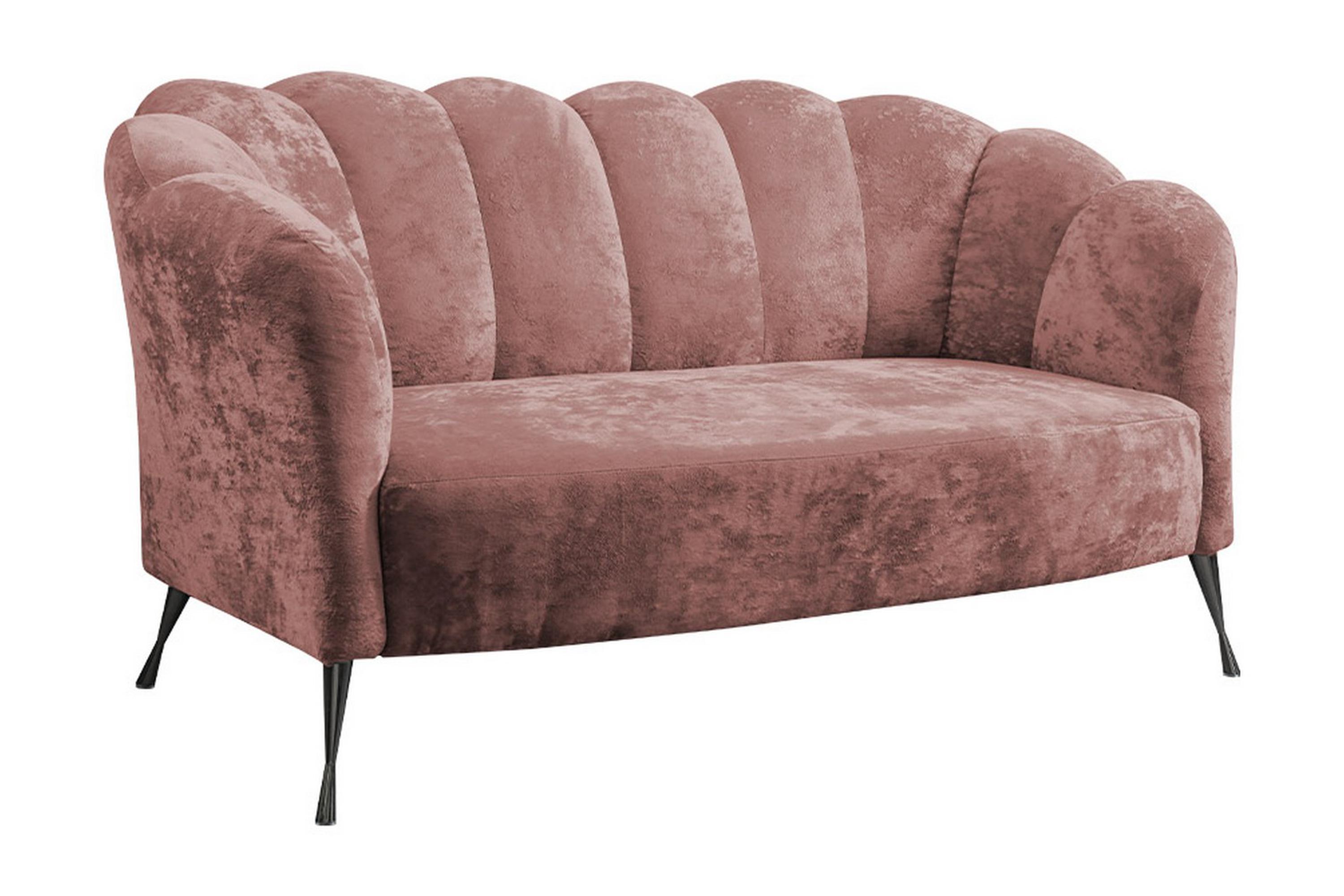 Adrial 2-sits Soffa - Sammet/Rosa/Svart Krom 122739