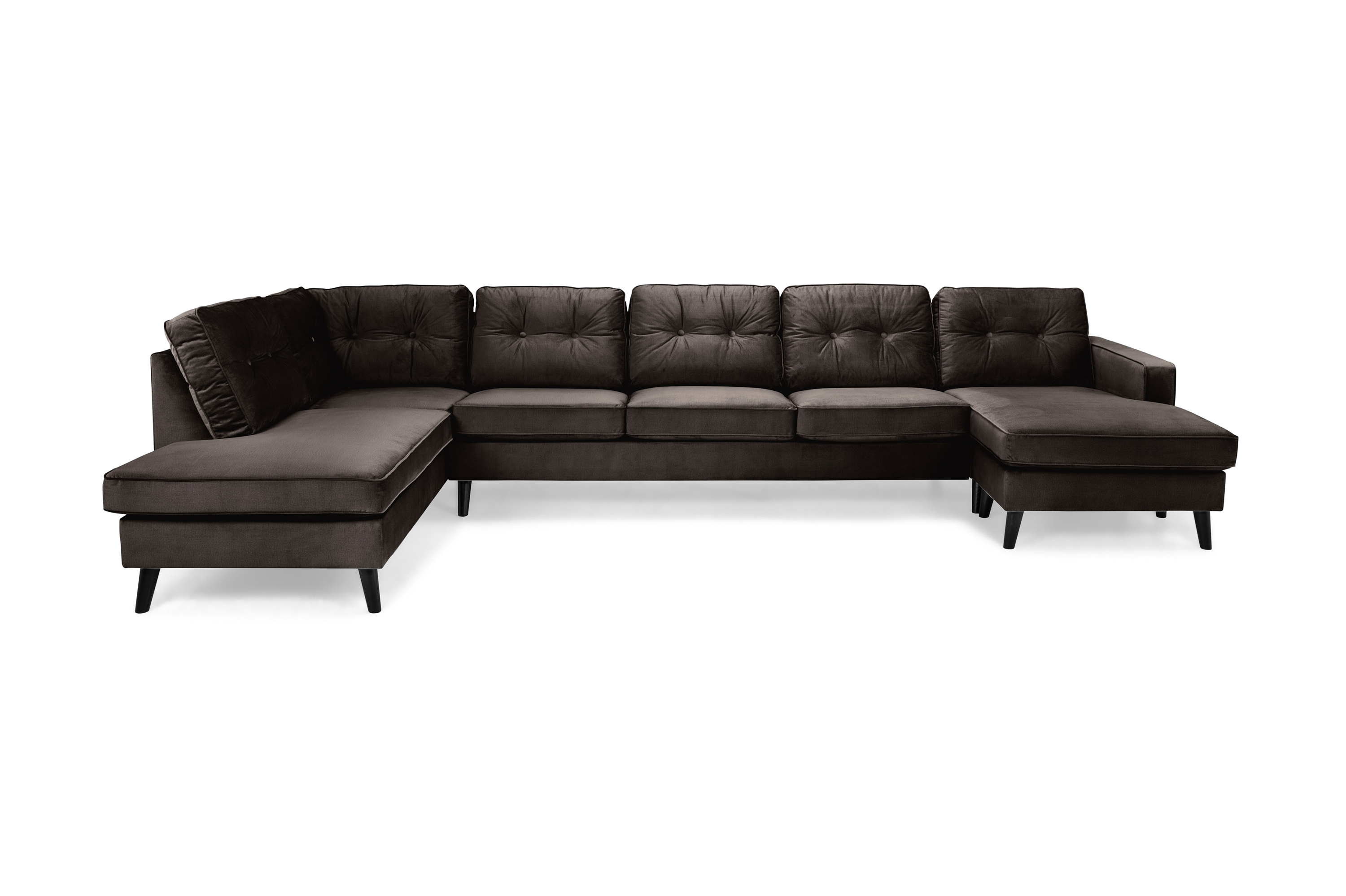 Concept 55 Monroe U-soffa Large med Divan Höger Sammet - Mullvad 657941