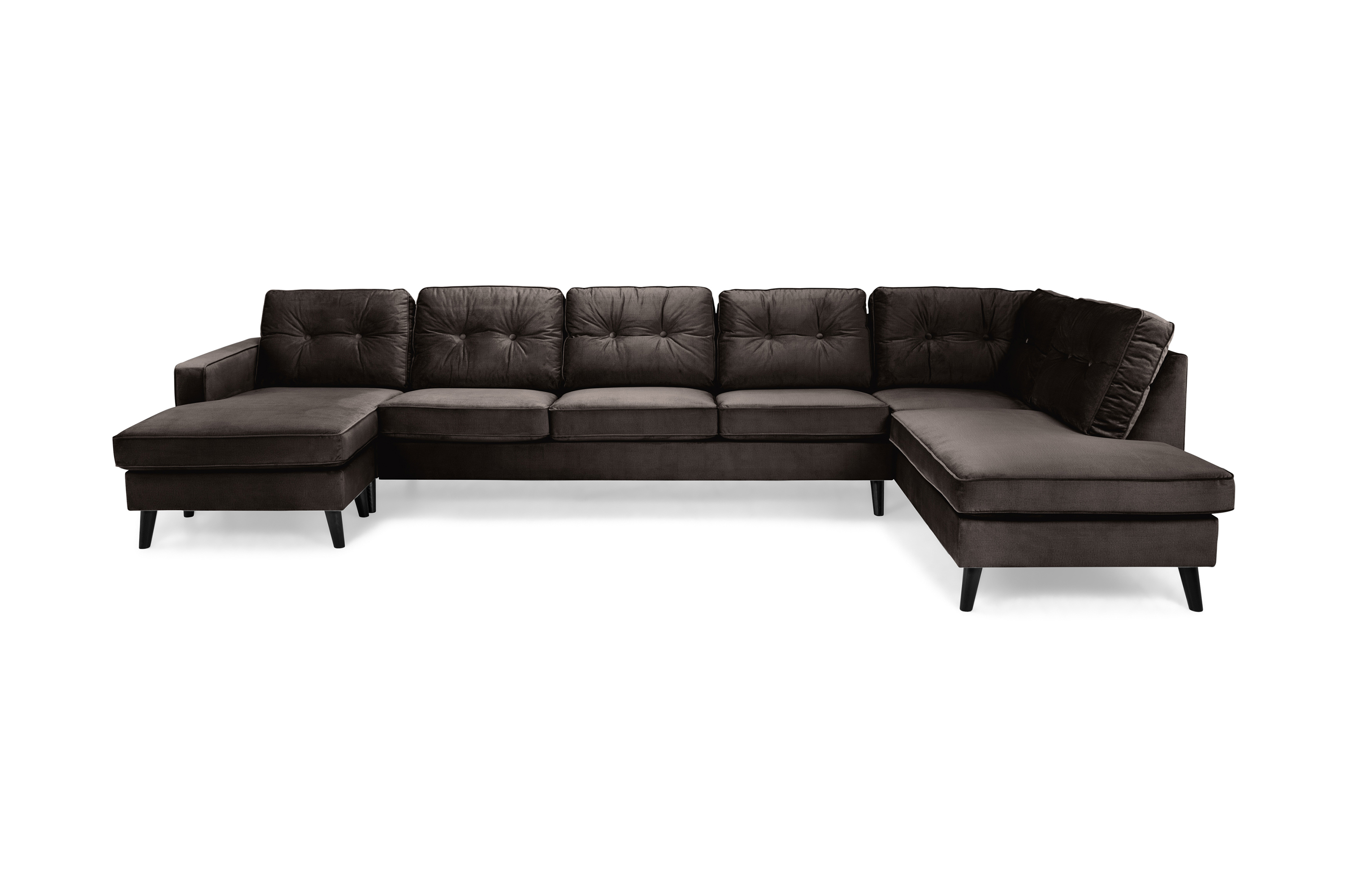 Concept 55 Monroe U-soffa Large med Divan Vänster Sammet - Mullvad 657935