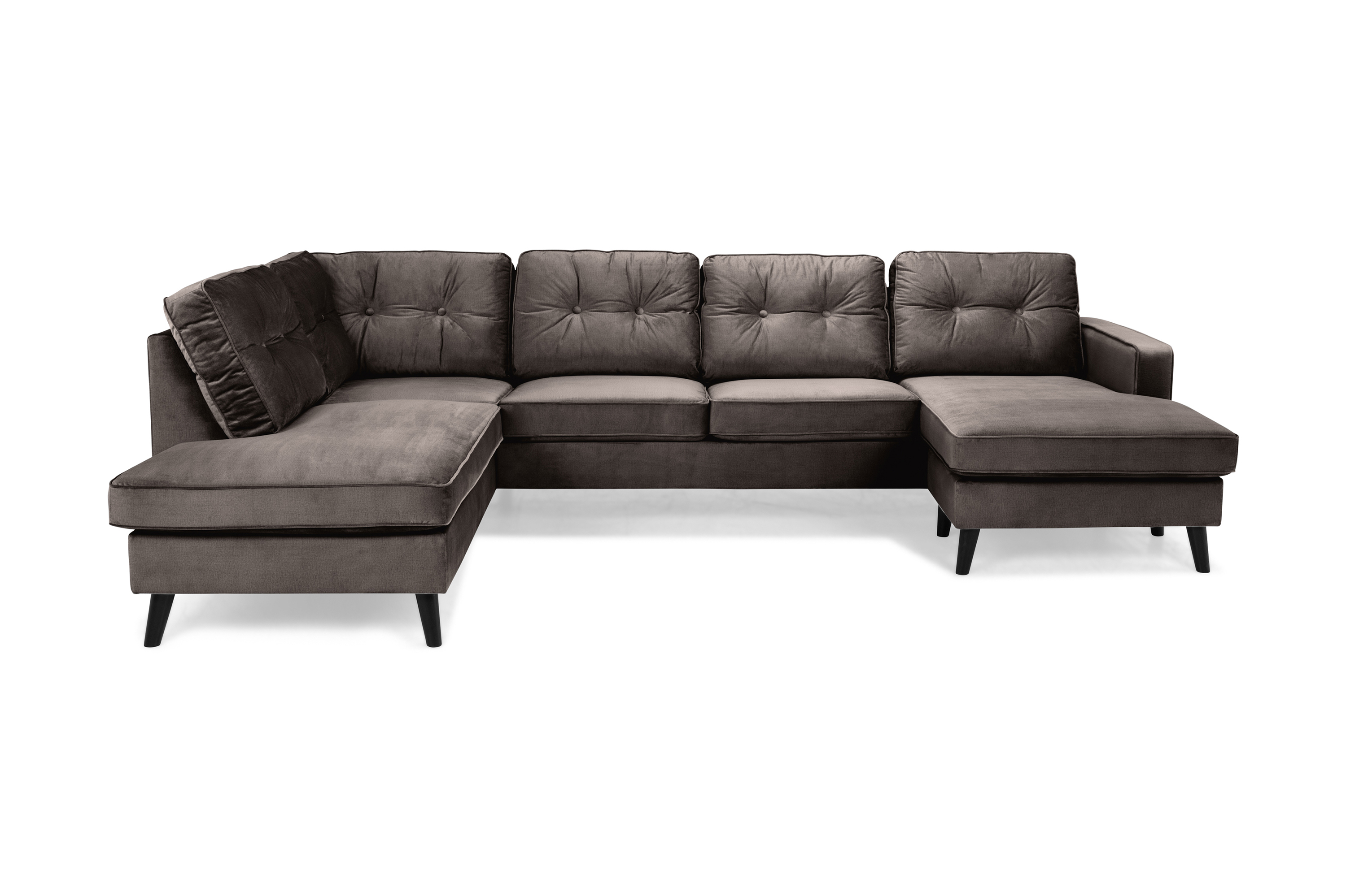 Concept 55 Monroe U-soffa med Divan Höger Sammet - Mullvad 657947