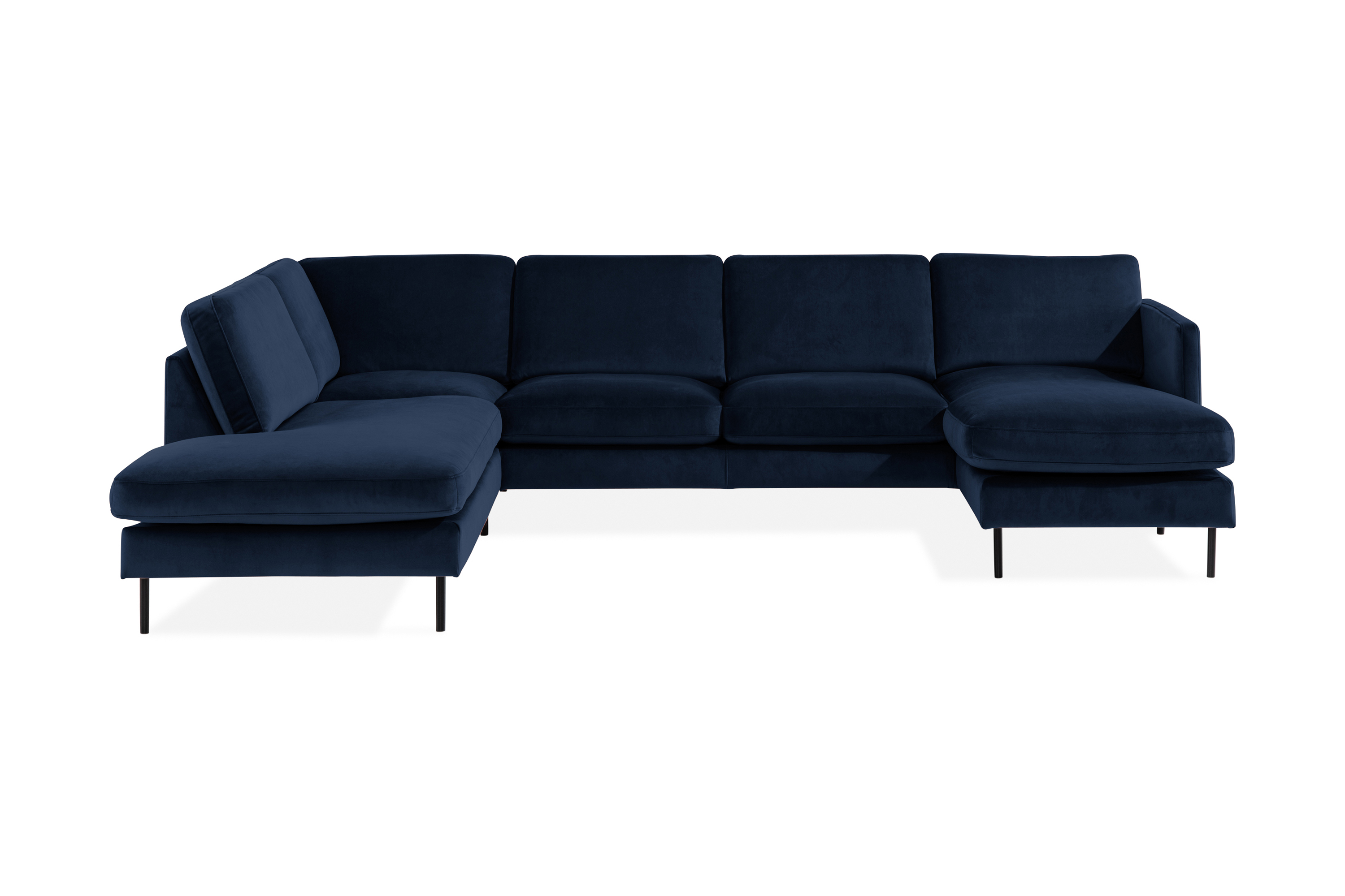 Teodin U-soffa med Divan Sammet Höger - Blå 6BTD-0006-S5