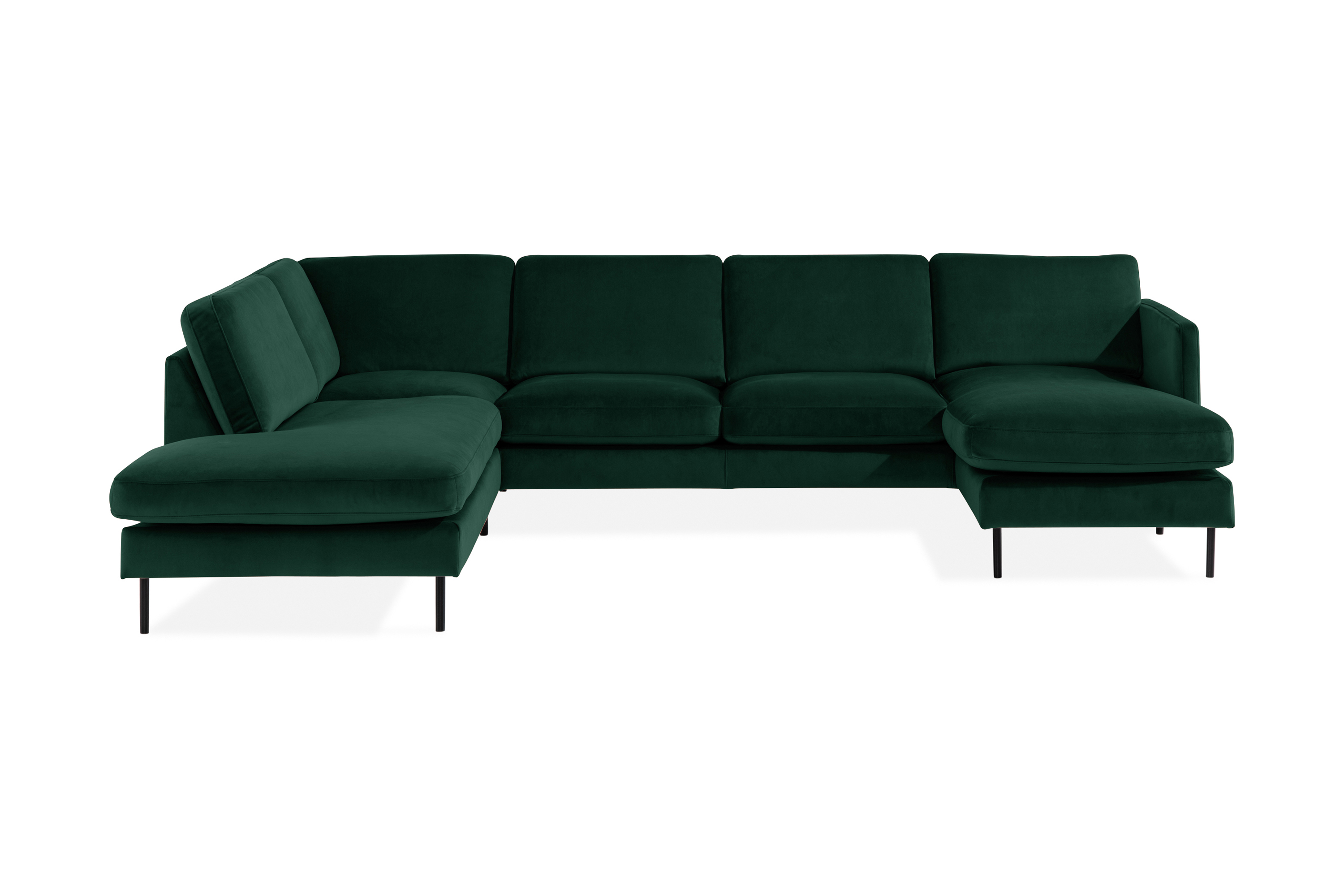 Teodin U-soffa med Divan Sammet Höger - Grön 6BTD-0006-S7