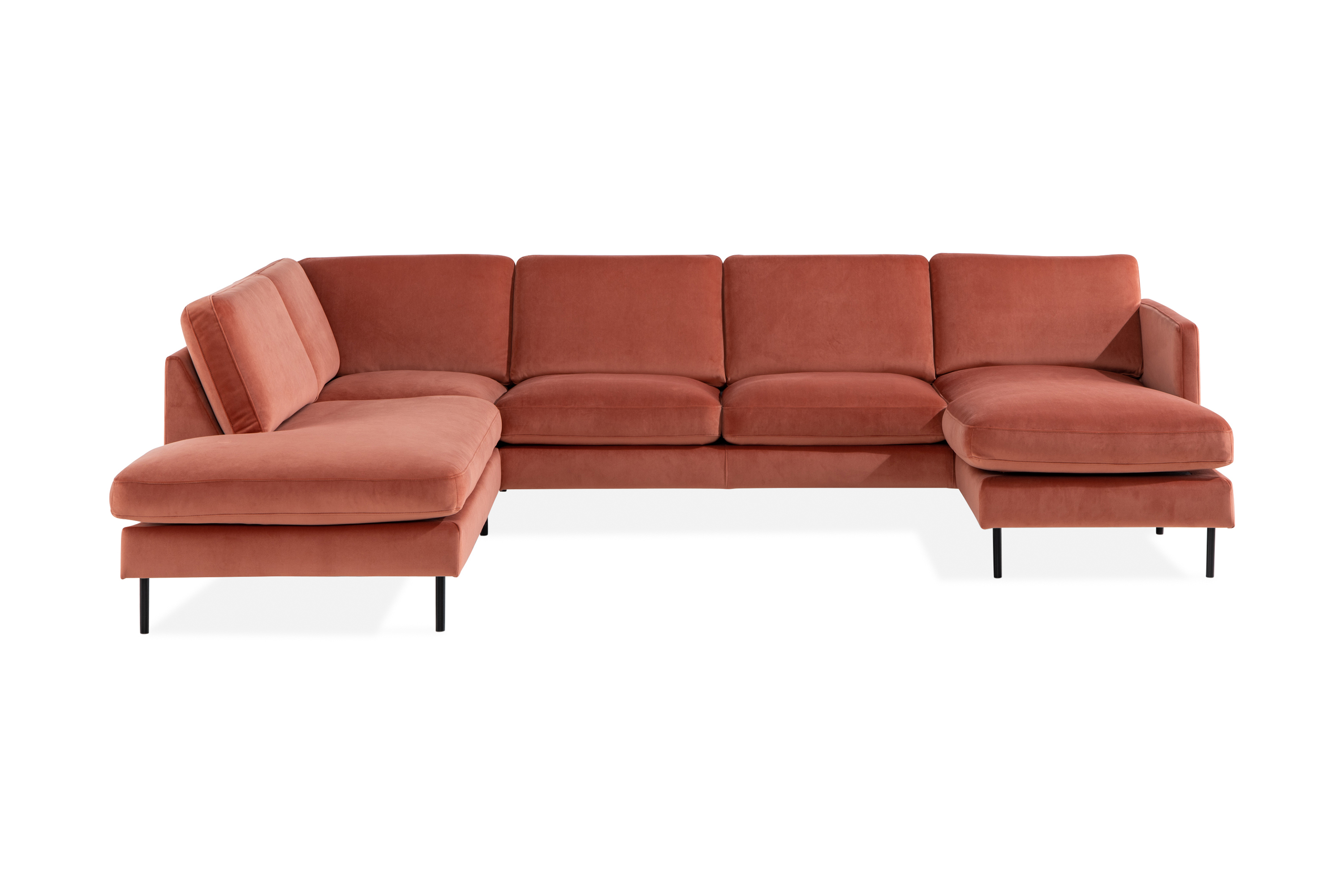 Teodin U-soffa med Divan Sammet Höger - Rosa 6BTD-0006-S12